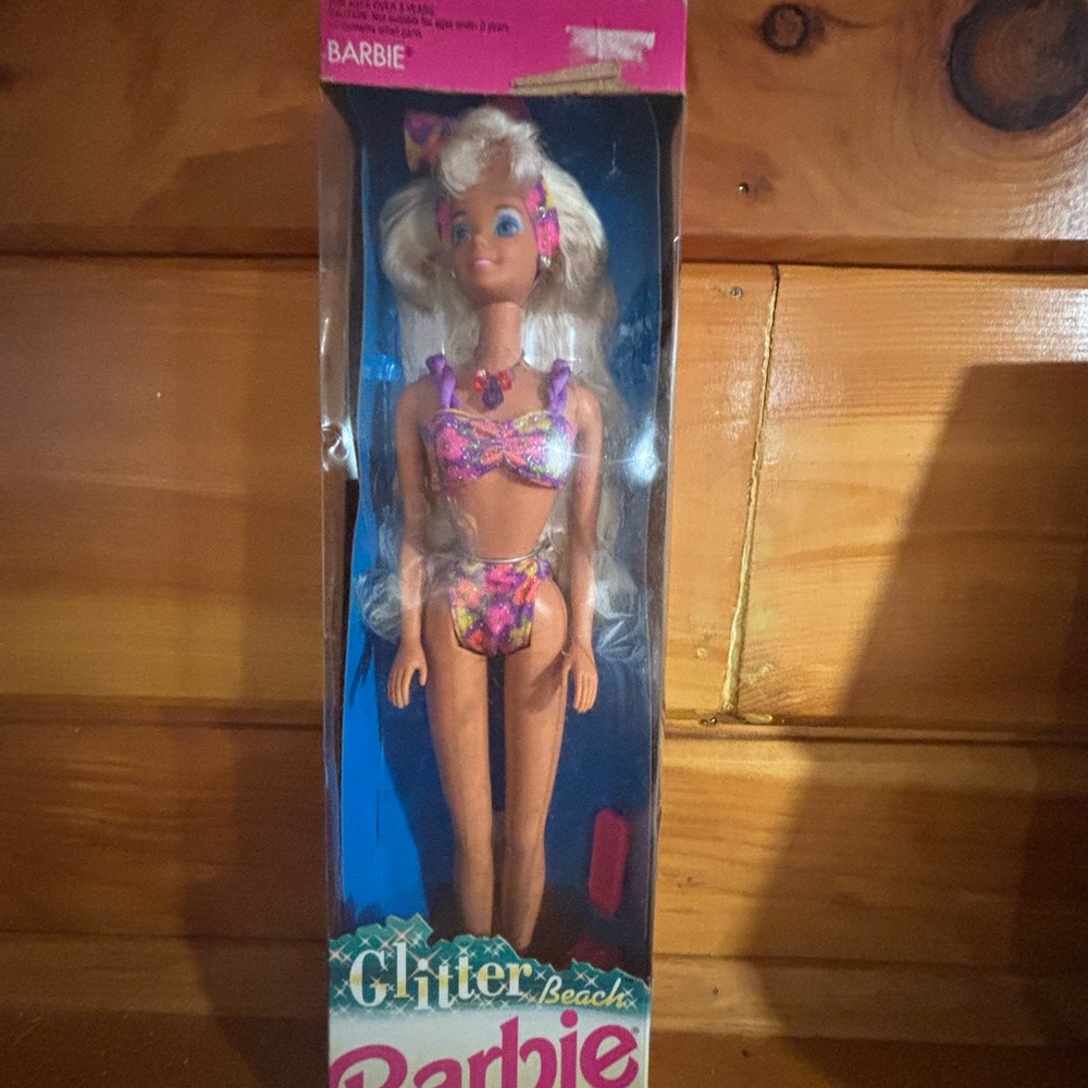Barbie Glitter Beach Doll in Floral Bikini 1990s